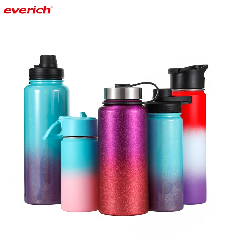 

Everich Amazon top selling 32oz double wall 18/8 stainless steel wide mouth sports water bottles with leakproof lid