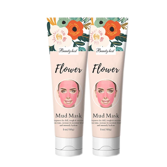 

Private Label Skin Care Cosmetics Natural Organic Plant Extract Flower Pink Clay Mud Mask For Cleansing Brightening Nourishing