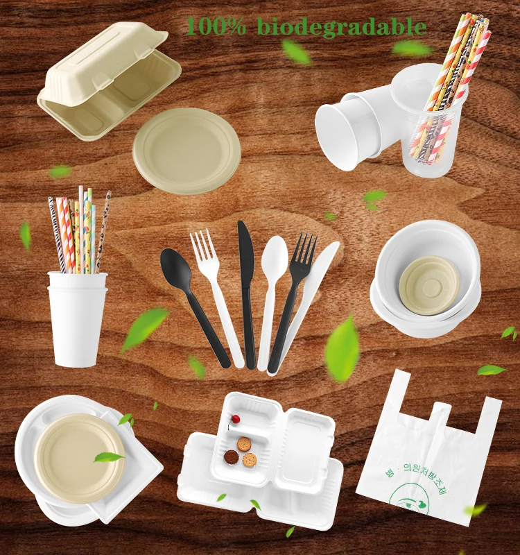 Biodegradable Dinnerware Set 350piece Disposable,Durable Dinner