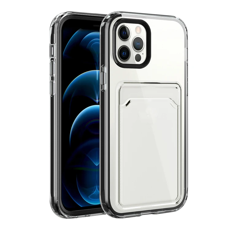 

Ultra Thin 360 Protection High Clear Transparent TPU PC Card Slot Smart Cell Mobile Phone Back Cover Case For Iphone X XS