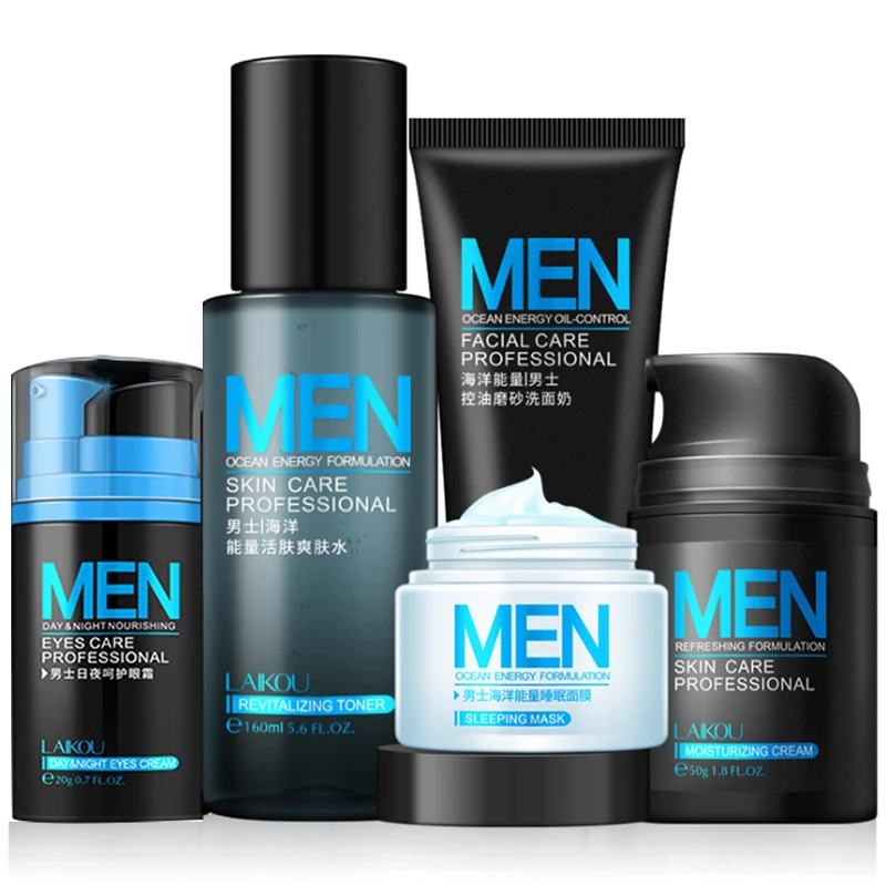 

Organic Men Moisturizing Oil Control Cleanser Toner Facial Cream Skin Care Set