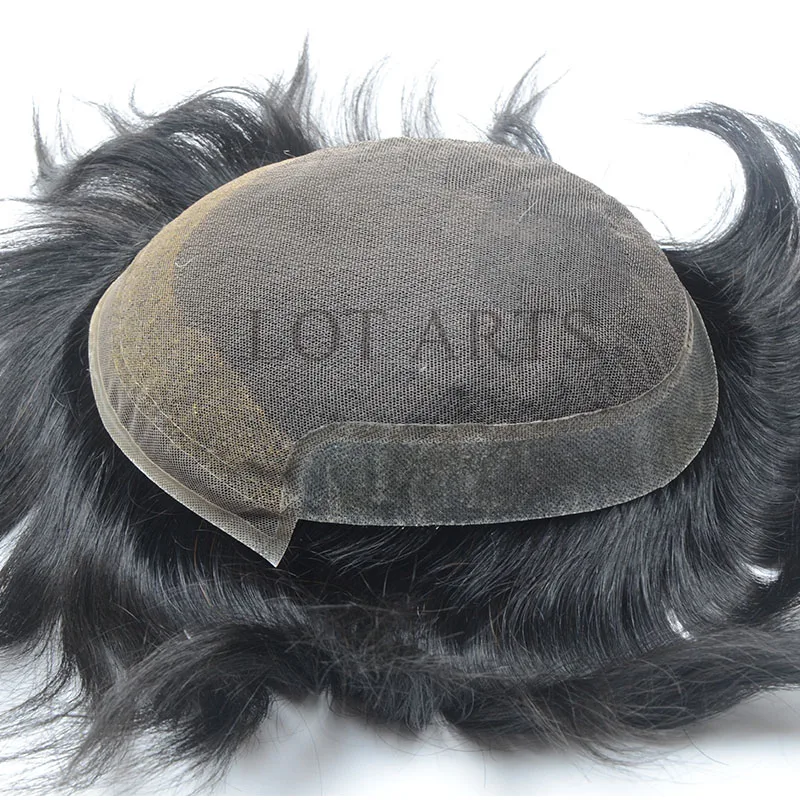 

Indian Human Hair Replacement System All French Lace Base Afro Mens Toupee Hair piece