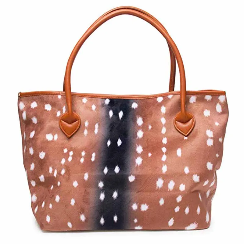 

Women PU Faux Leather Tassel Deer Tote Bag with Round Handle DOM113-684 for Shopping