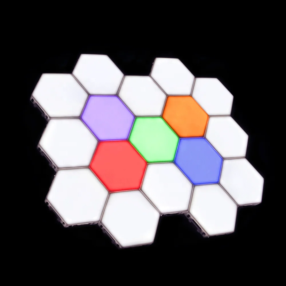 
3PCS DIY Magnetic Hexagons Decoration Mosaic Modular Touch Sensitive Lighting Quantum Honeycomb Wall Lamp Led Night Light 