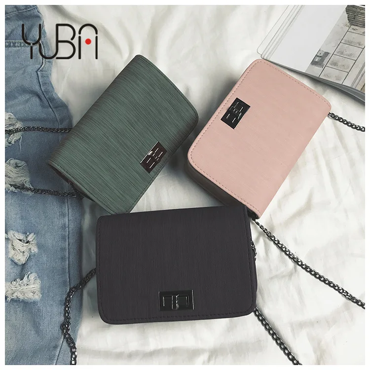 

SP645 Women's small bag cloth grain turn lock new chain small square bag lock single shoulder slant bag for women, Customized color