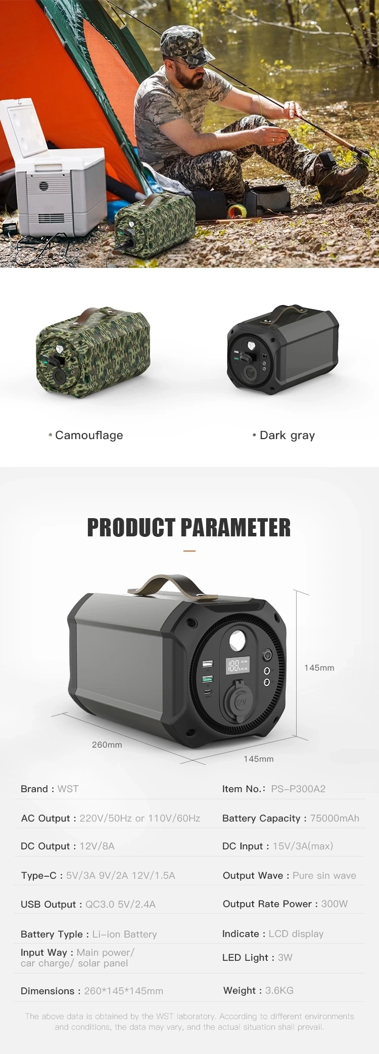 300W Portable Power Station For Outdoor Camping Power Station Solar Powered Electrical Stations Portable Laptop Power Station - ANKUX.COM