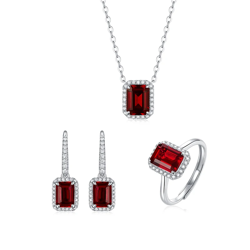 WHOLESALE 11PC 925 SILVER PLATED FACETED RED RUBY PENDANT LOT M186 
