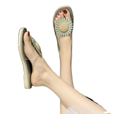 

Daisy slippers for women wearing new fashion summer sandals fashion flowers beach wet sandals, As picture