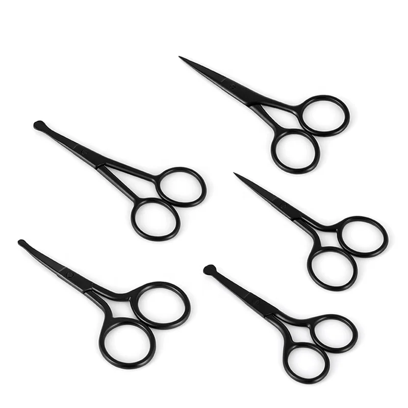 

Amazon Hot Sell In Stock Black Sharp Straight Blade Curved Scissors Stainless Steel Cuticle Scissors Staleks Nose Hair Scissors