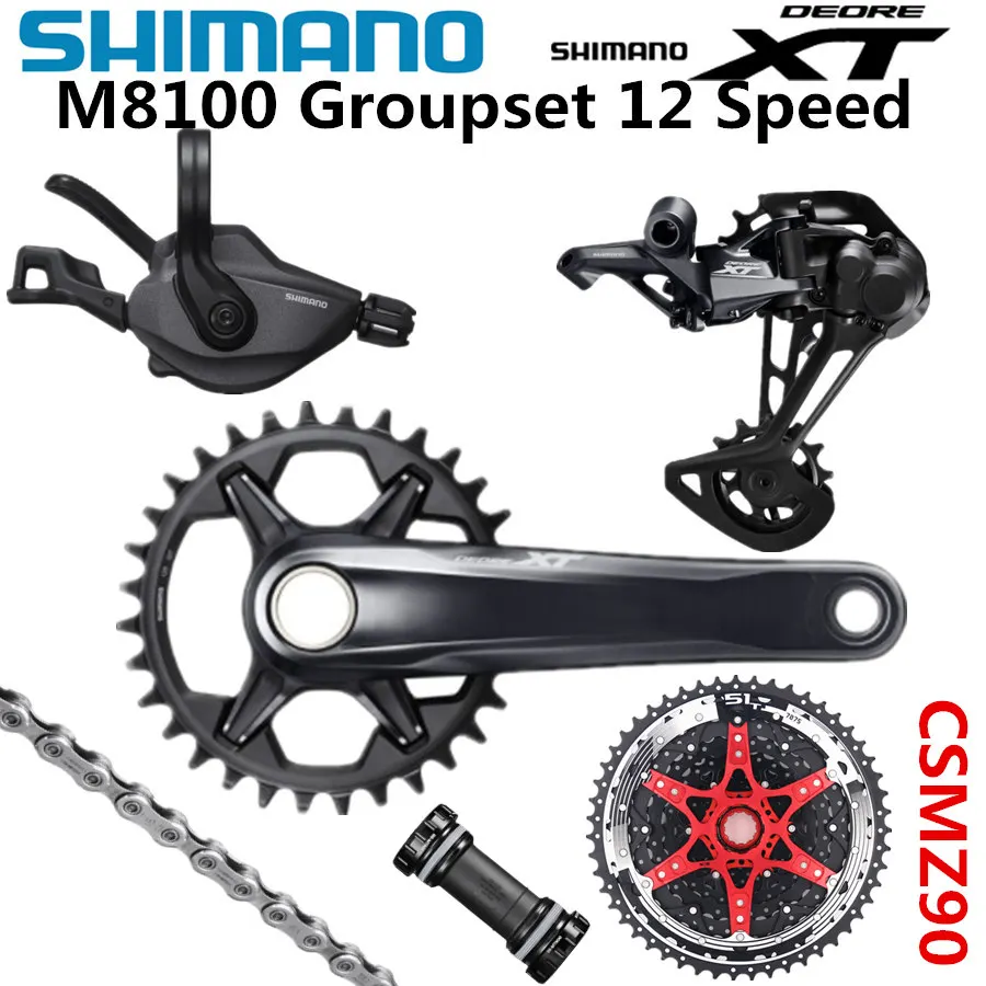 

SHIMANO DEORE XT M8100 Groupset 32T 34T 36T 170 175mm Crankset Mountain Bike Groupset 1x12-Speed CSMZ90 M8100 Rear Derailleur