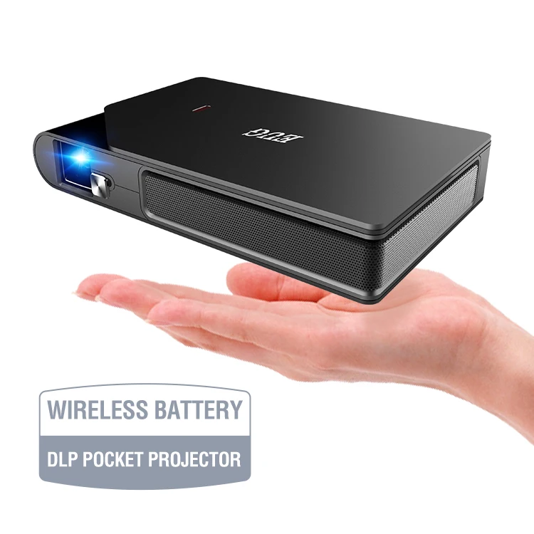 

wireless mini portable pocket dlp projector with wifi led lamp built in battery
