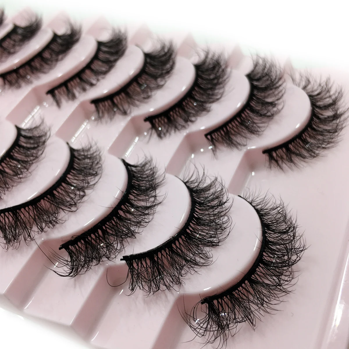 

10 Pairs 3D Faux Mink Lashes Fluffy Soft Wispy Natural long False Eyelashes Curly lashes wholesale lashes