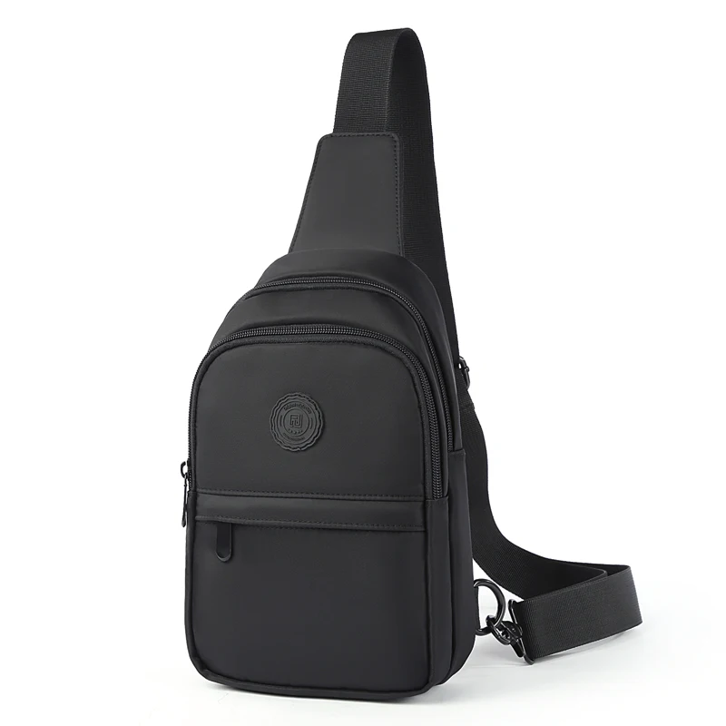 

cross body chest bag custom crossbody shoulder bag men korean style sling bags, Black