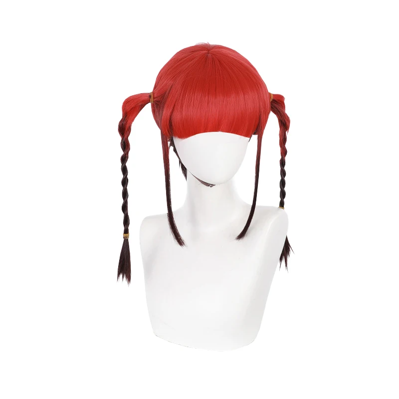 

Orange Red Straight Long Synthetic Hair Anime Comic Exhibition Cosplay Hair COS Ombre Wigs Sweet Female 34 INCH Slim Twist Braid, Pic showed