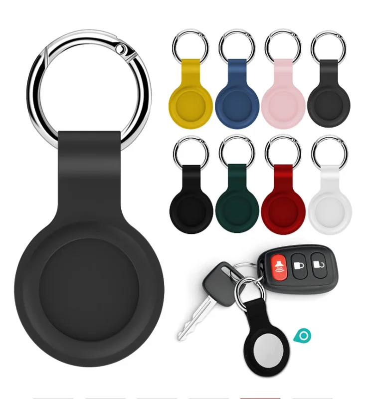 

For air tags Accessories protective case for new Apple airtags smart leather PU Silicone keychain hang tags keyring case airtags, Custom color