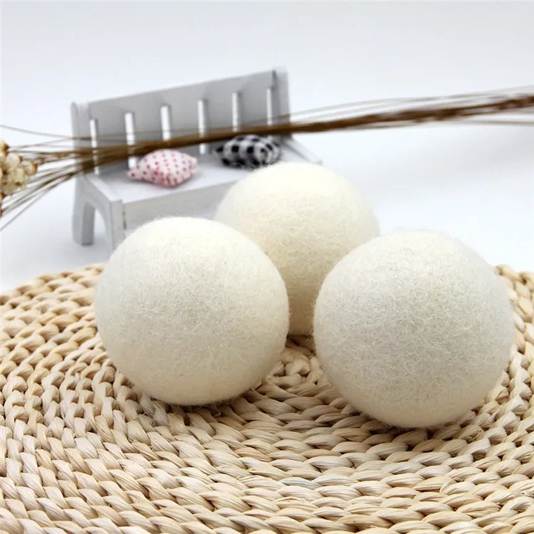 

6 cm Eco friendly organic wool dryer balls, Nature white