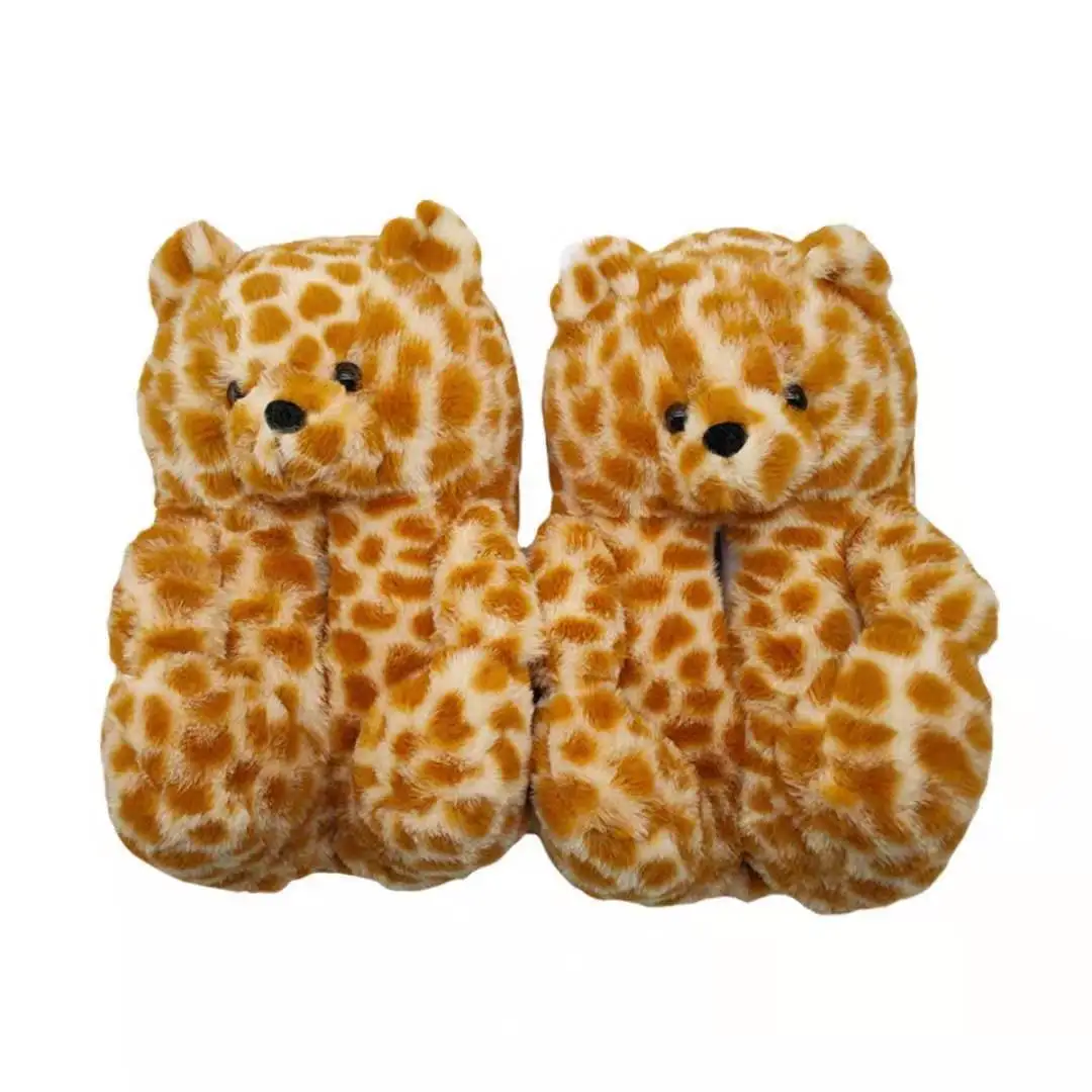 

Fashionable Winter Indoor Slippers New Christmas Gift Popular Ladies Teddy Bear Home Fur Slipper, Picture