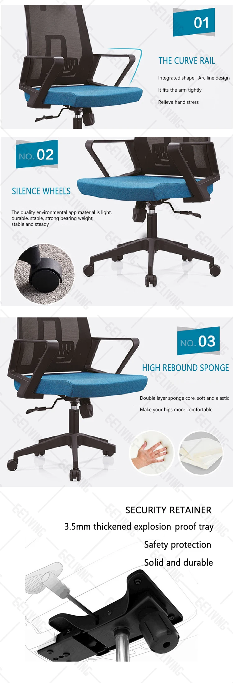 Ergonomic High Back Executive Chair Swivel Mesh Office Chair With Adjustable Headrest