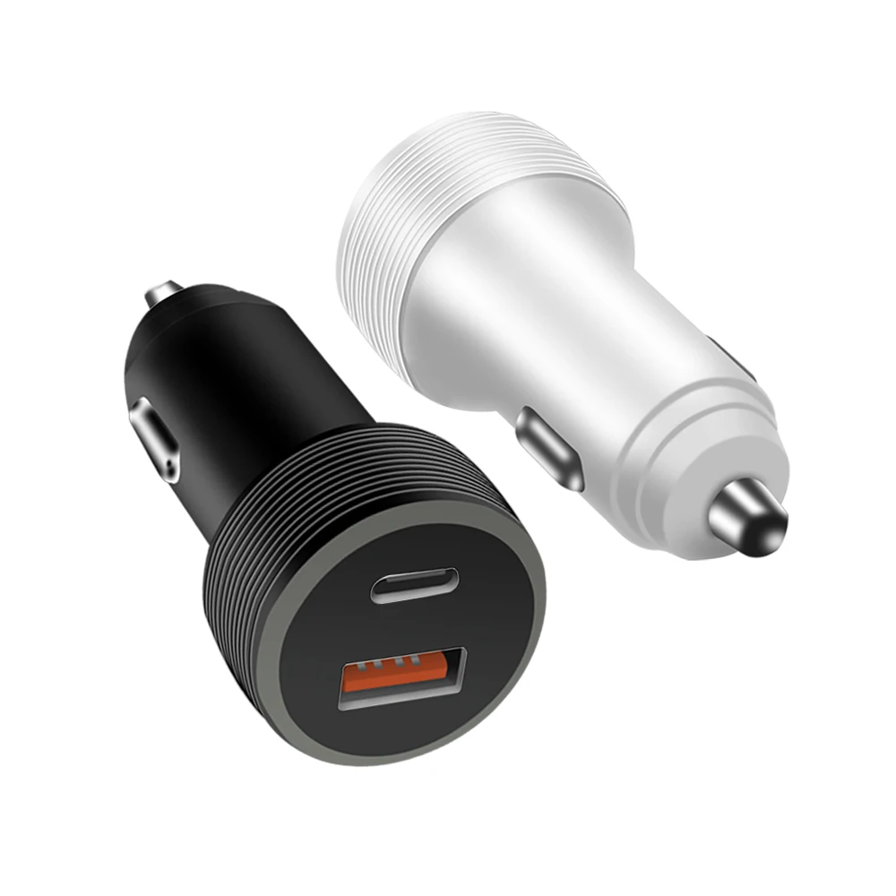 

CE/Rosh/FCC Car USB Charger Quick Charge 3.4A free shipping dual usb 24v car charger PD port Alloy Vehicle usb c type charger, Black , white