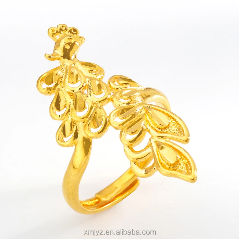 

Fashion Popular European And American Jewelry Gold-Plated Ring Open Peacock Ring Female Personality Niche Ring Jewelry Wholesale