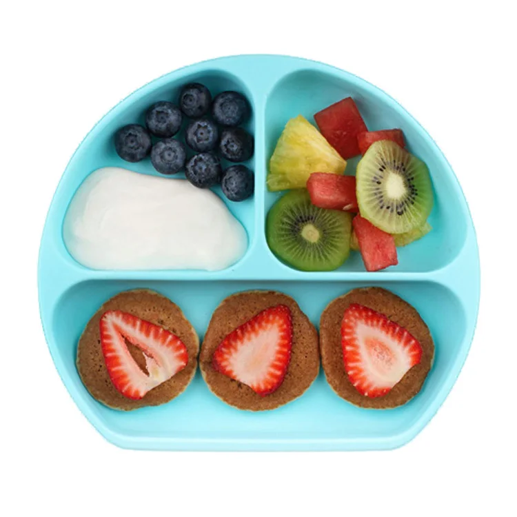 

Divided Stay Put BPA Free Silicone Baby Dinner Plate Mat, Custom