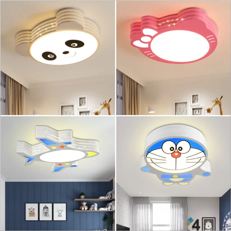 Cute Cartoon Modern Lovely Novelty Hello Kitty Ceiling Lamp Boys Girls Bedroom Children Room LED Animal Ceiling Lights