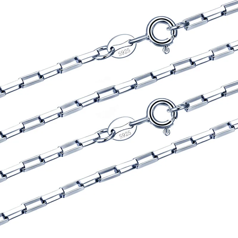 

men style 925 sterling silver rectangle box chain