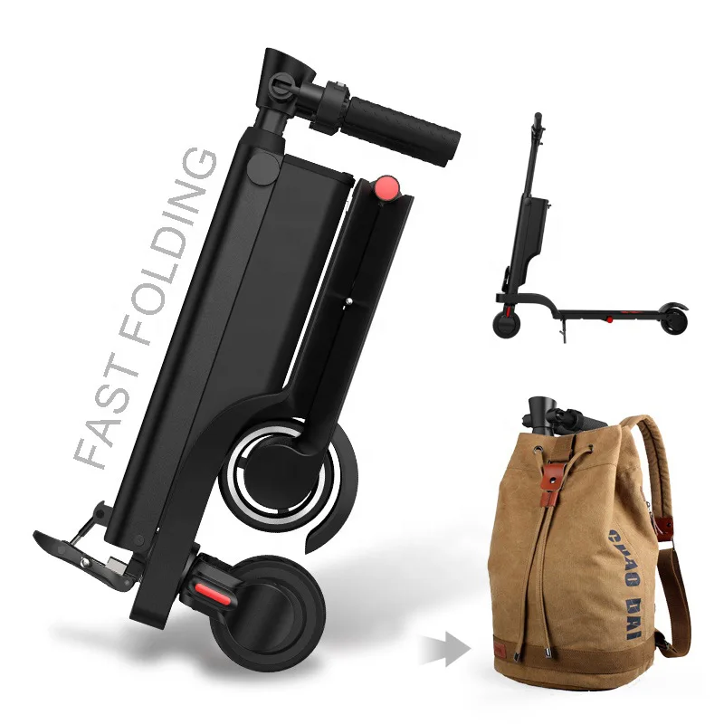 

250W Quadruple Folding E-scooter USB 5.5 inch 6AH X6 Backpack Electric Scooters