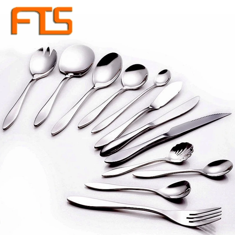 

FTS Cutlery Stainless Steel Set Kitchen Party Restaurant Wholesale Bulk Gold Silver Plated Flatware Sets