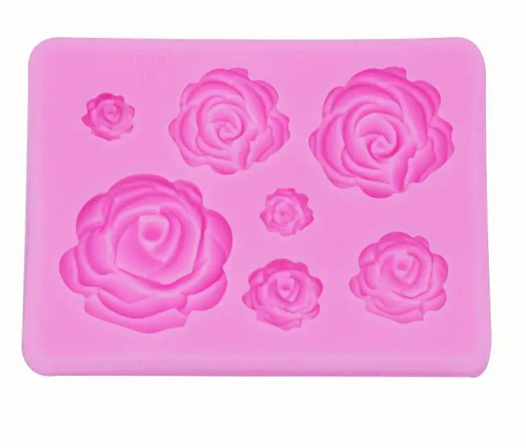 

Silicone Rose Mold Flower Handmade Soap Chocolate Fondant Baking Mold Large Medium And Small 7 Even 3D Cake Decoration Mold