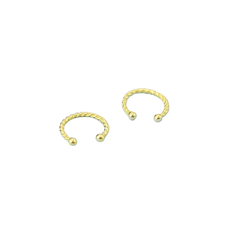 

Damila Minimalist Gold Plated Twisted Cuff Earrings Jewelry 925 Silver