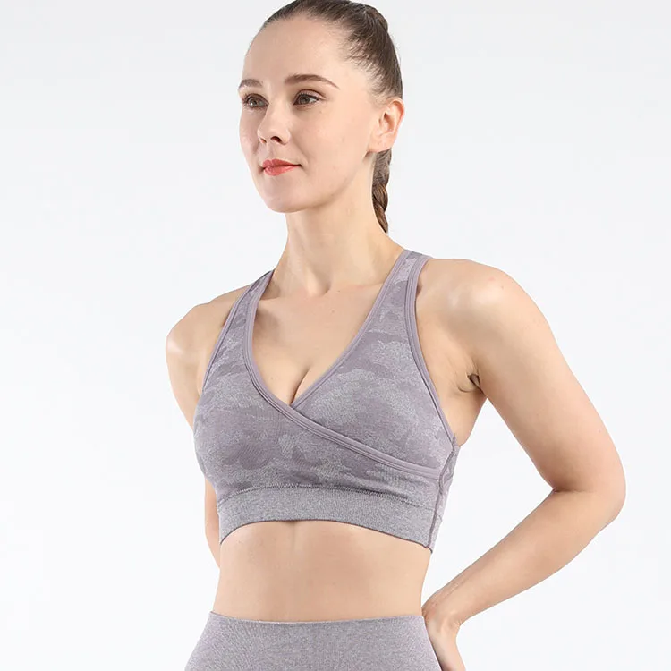 Wholesale hot style high impact sports bra fitness wear women fashion push up yoga seamless sports bra