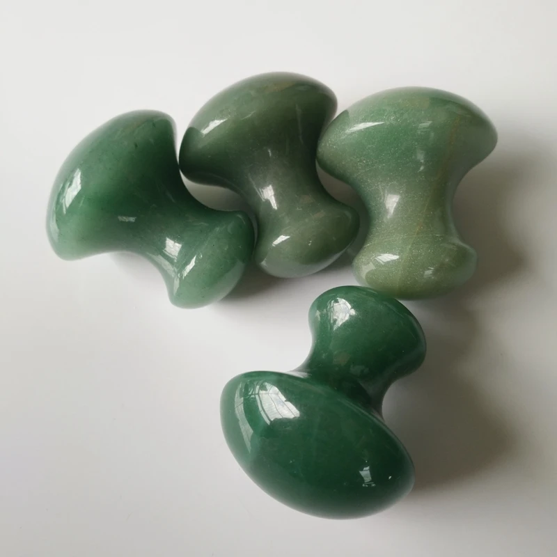 

100% Natural Mushroom shape Green Aventurine gua sha board for Beauty and personal care
