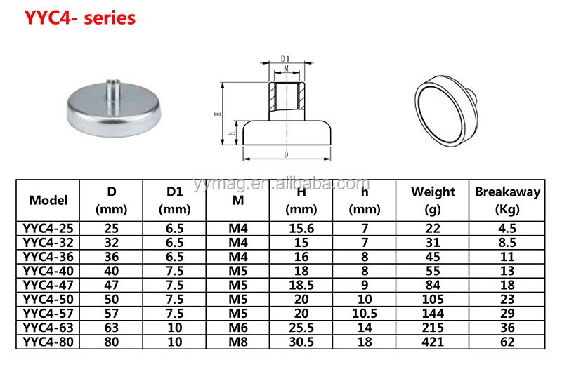 D60mm Y30BH Cup Shape Pot Magnet/Ceramic Shallow Pot Magnet/Ferrite Magnetic Fastener Round Base Pot Magnet