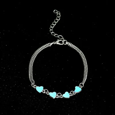 

2021 New Arrival Temperament Beach Vacation Anklet Trendy Heart Luminous Anklet for Women, Picture shows