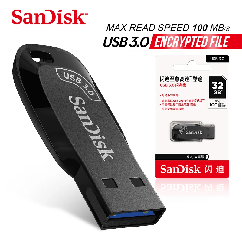 

SanDisk USB 3.0 Z410 Flash drive pen Pendrive 128GB 64GB 32GB 16GB USB3.0 high speed original sandisk usb drive pen