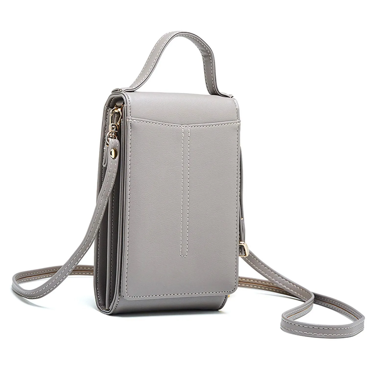 

Simple Style Women PU Leather Crossbody Cell Phone Bag with Shoulder Strap Magnetic Button, Customizable