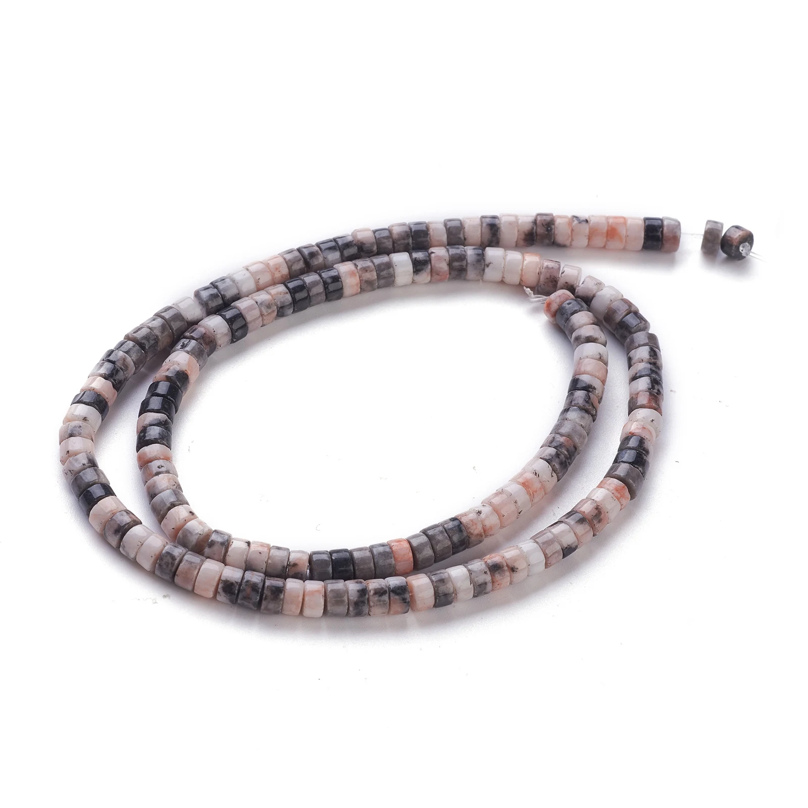 

PandaHall 4mm Natural Flat Round Zebra Jasper Beads
