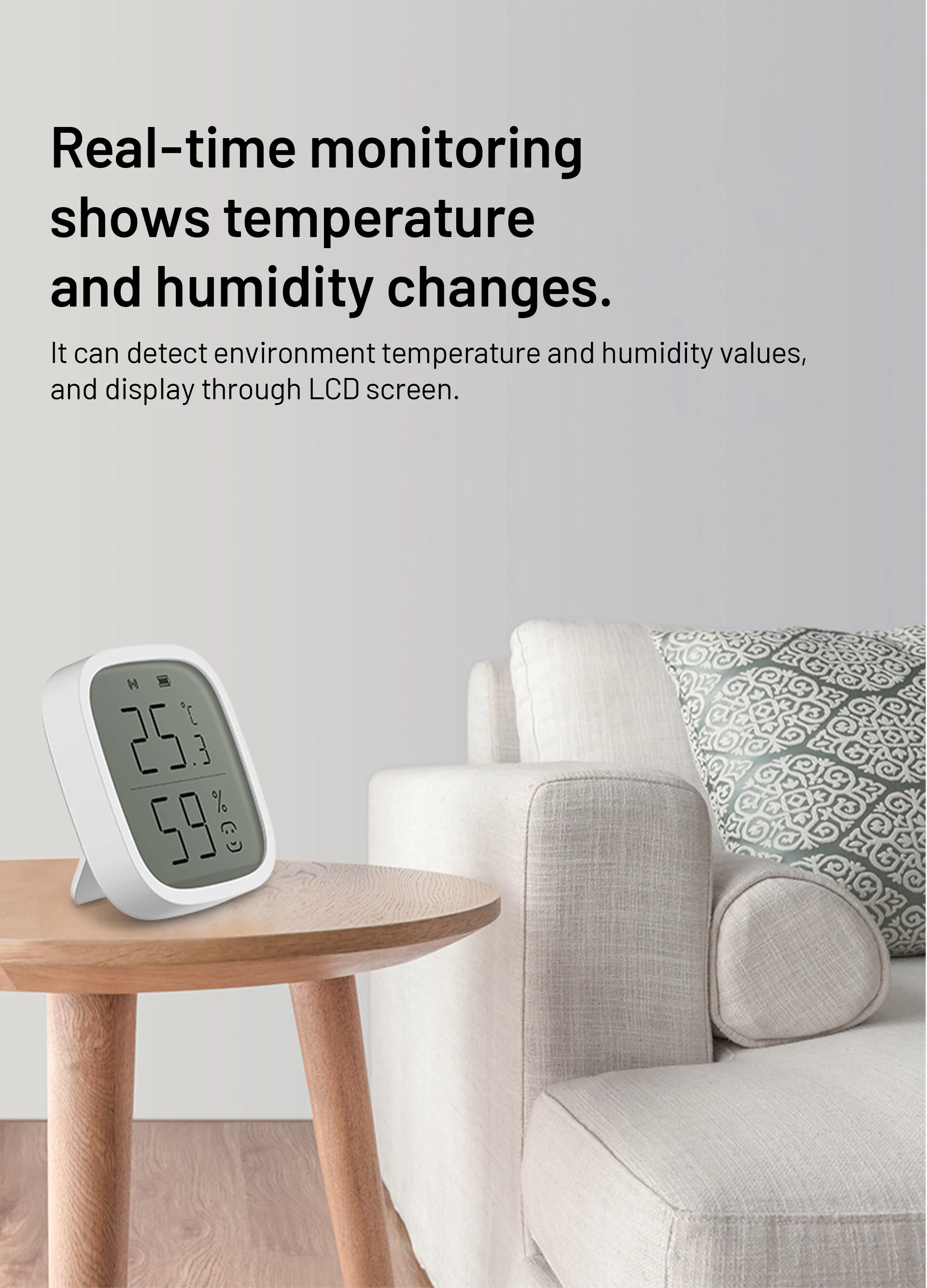 Smart temperature humidity sensor zigbee for smart home smart home solution service provided - ANKUX.COM