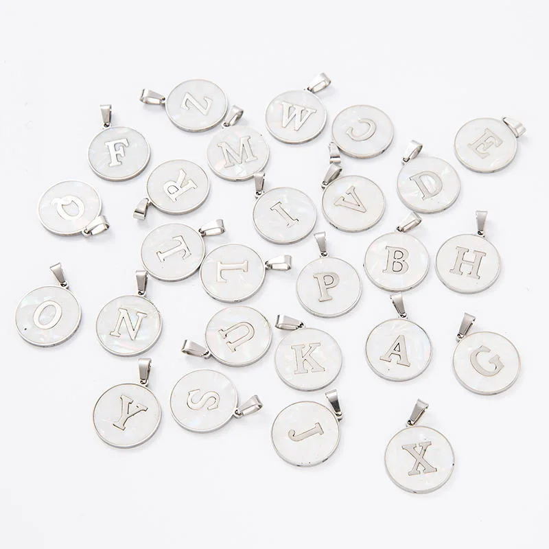 

fashion high quality stainless steel letter charm pendant necklace letter charms -stainless steel with gold plating