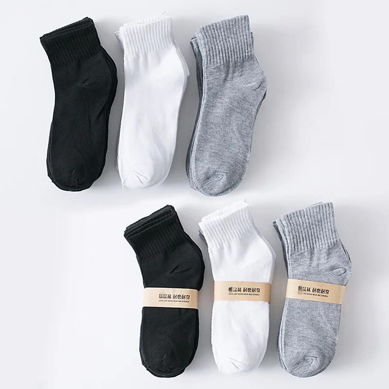 Jingwen OEM Medias Solid Crew Socks Breathable Socks Man