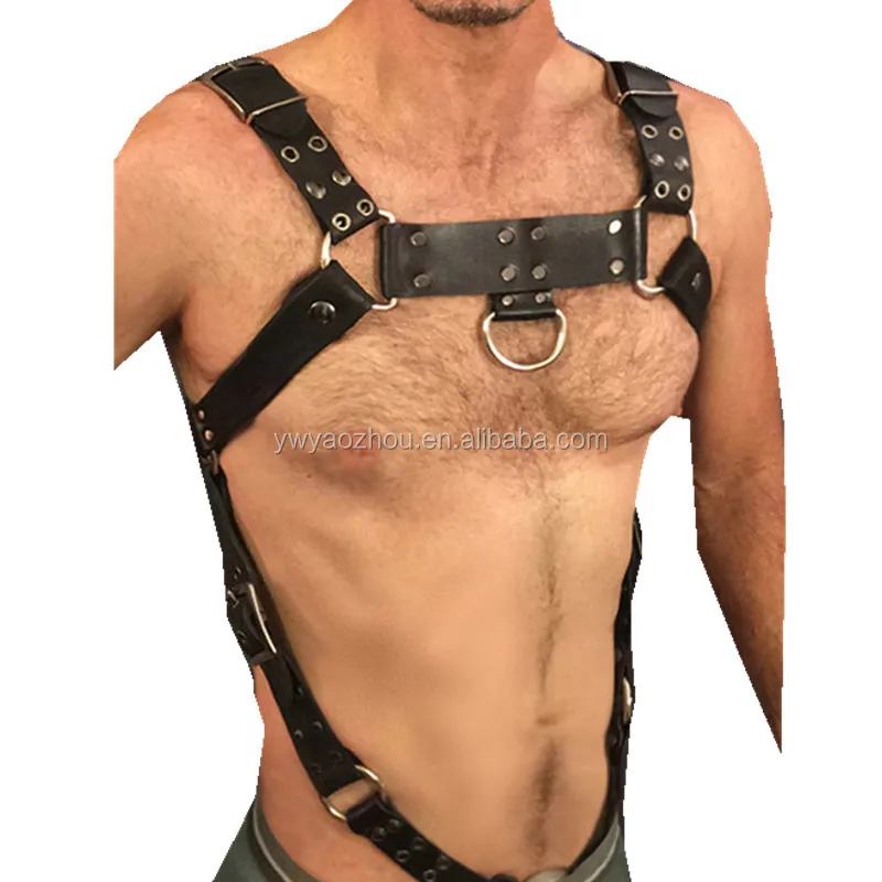 Männer PU Leder Brust Körper Half Harness Gürtel Verstellbare Schnalle 
