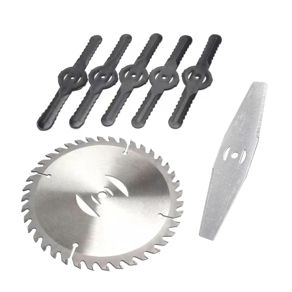 

1 Set Saw Blades of Lawn Mower accessories include 5PCS Nylon Blades 1PCS one-word blade circular