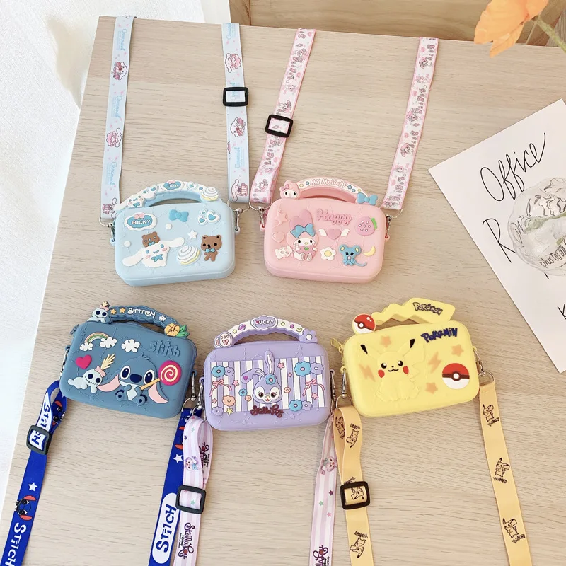 

Ins Hot Sale 2021 Silicone Mini Coin Purse Cartoon Lovely Stitch My Melody Pokemon Pika Zipper Wallet Handbag Versatile Fashion