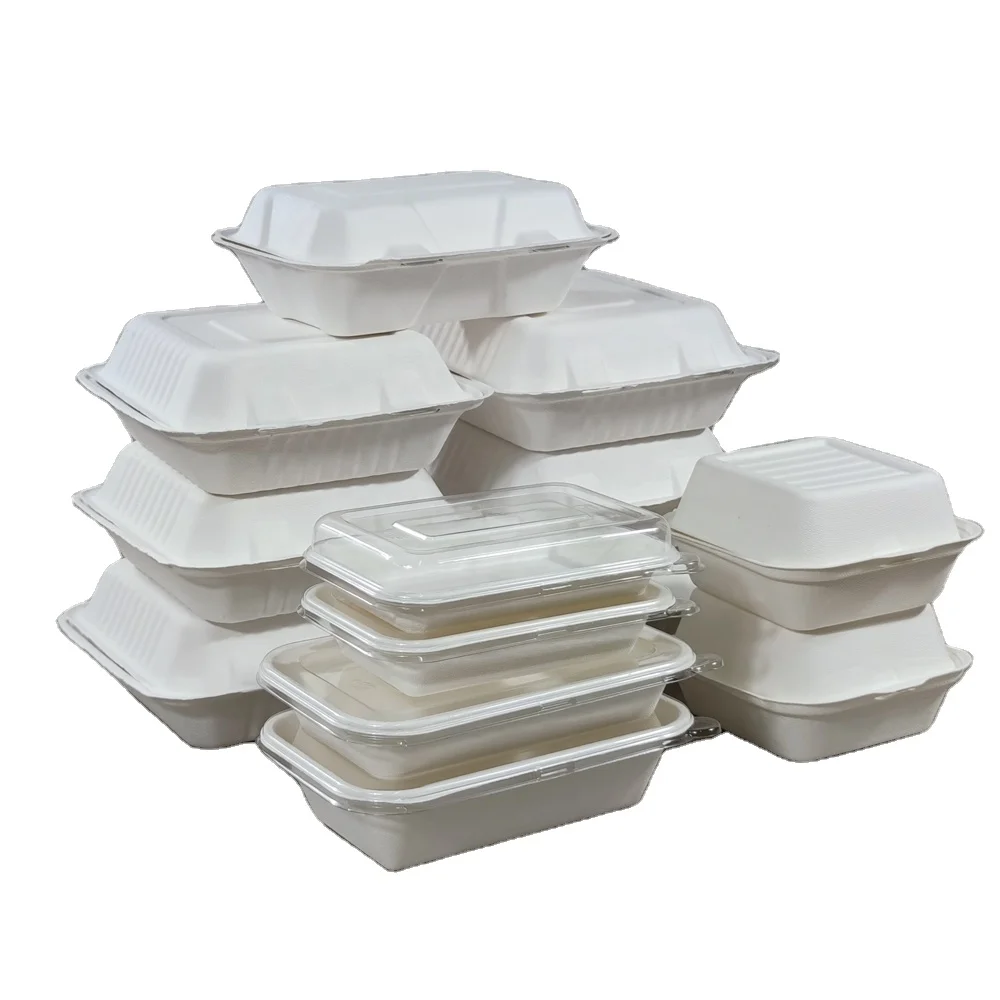 

Factory Directly High-quality 100% Biodegradable Bagasse Fast Food Container Box