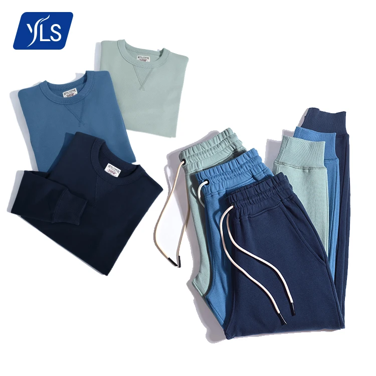 

YLS Bulk Wholesale Tracksuit Casual Style 100 Cotton French Terry 2 Piece Hoodie Pants Sets Youth Sweatsuits for Man