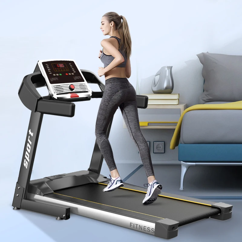 

2020 Fitness Gym Equipment Home Use Fitness Accessories Foldable Running Machine Treadmill, Black