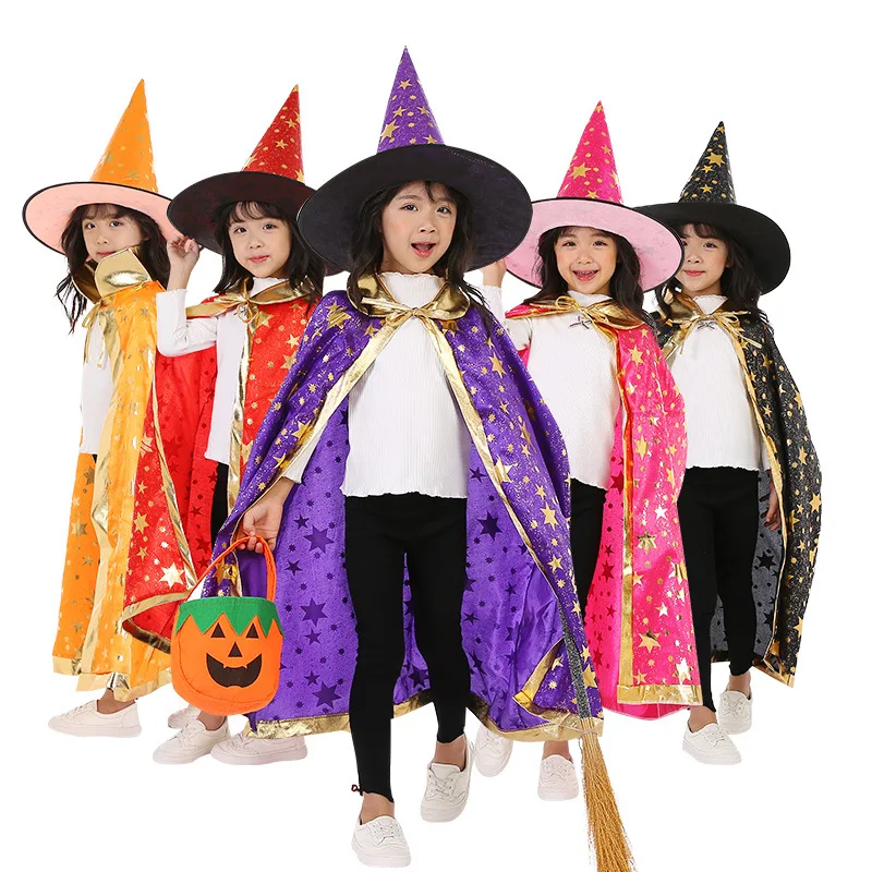 

Girls Cloak Witch Hat Cosplay Costume Halloween Costume