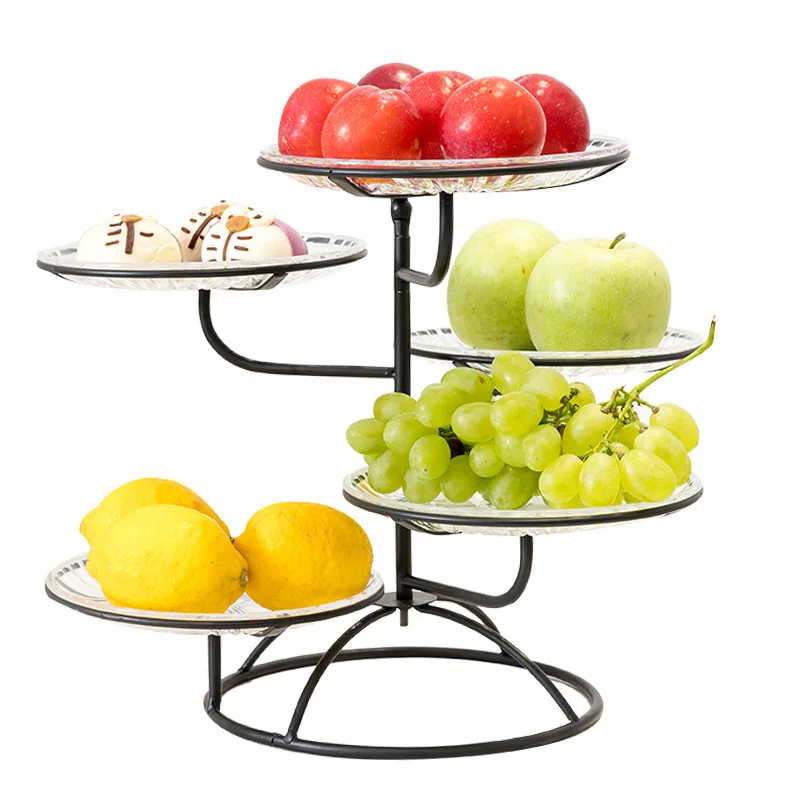 

5 Tier Folding Gold Wire Fruit Basket Kicthen Countertop Metal Fruit Basket For Snacks Laundry Storage
