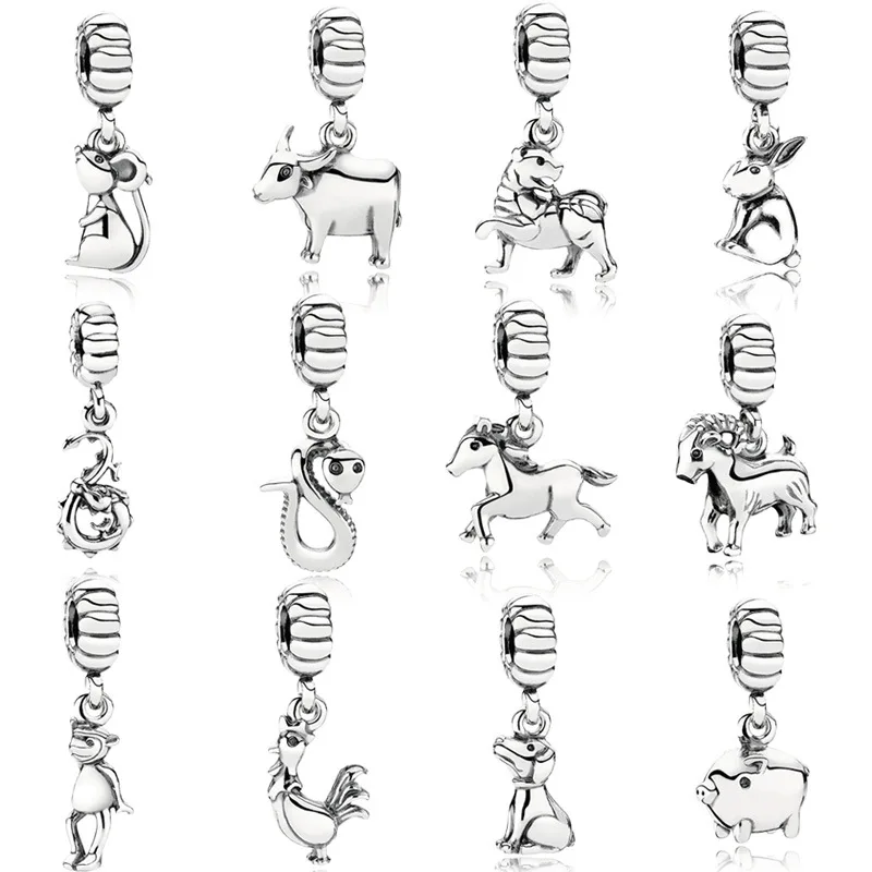 

Popular design twelve zodiac Pendant dog ox horse personalized customized beads suitable for DIY birthday gift